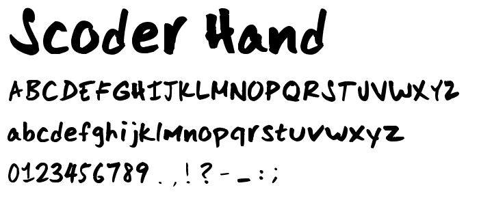 Scoder Hand font